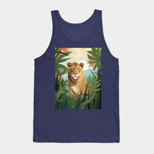 Female Lion In The Jungle Tank Top